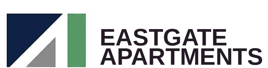 Eastgate Apartments logo with a blue and green design.